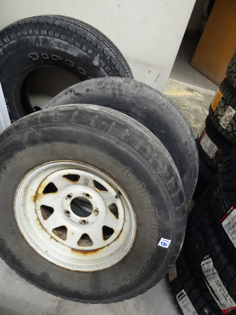 2 Trailer Tires with 5 Hole Rims P23575R15