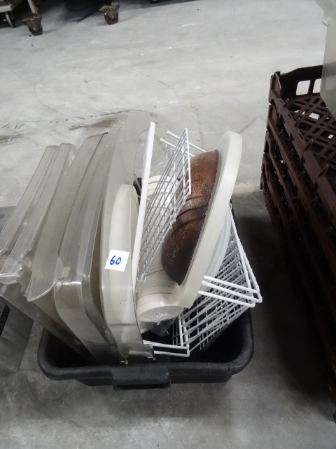 Dish Tub with Misc Covers and Racks