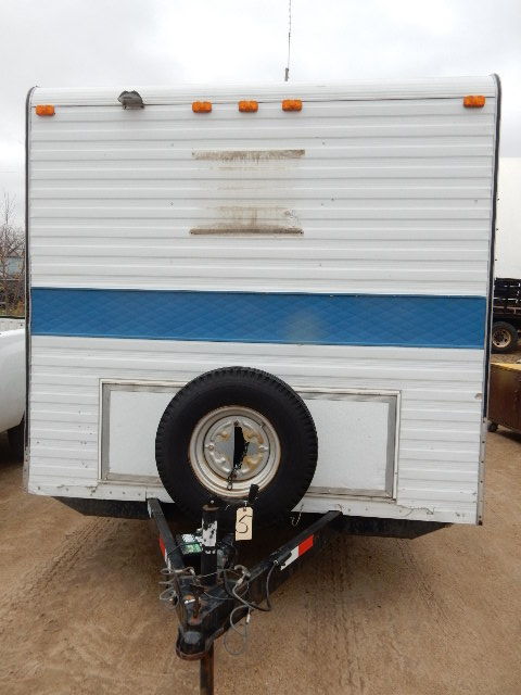 Job Site Trailer.   1980 25 ft Tongue to Rear.. Box 22ft.  8 ft wide.  112 in h  Air Conditioner unit 15in h.
