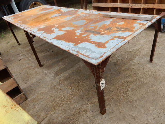 Heavy Steel Table..  155in x 55in  x 32in h.. Surface is only 48 in wide