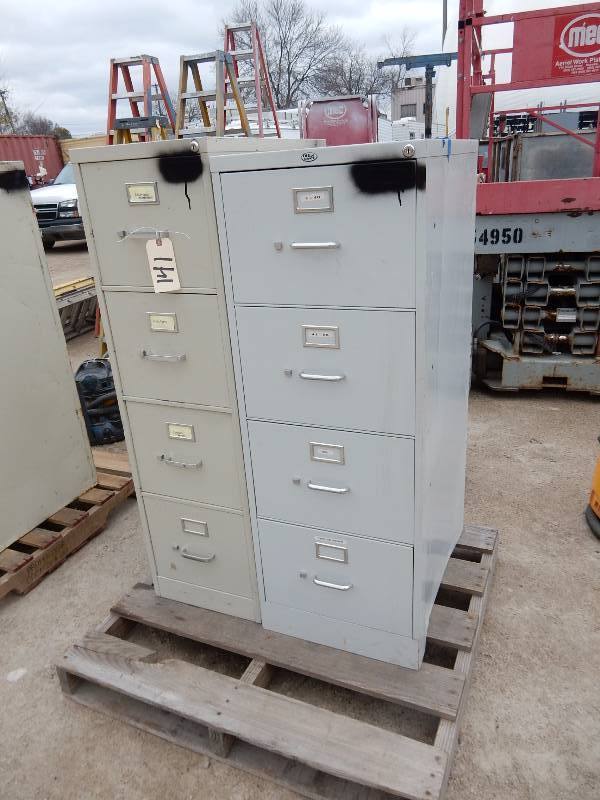 2, 4 drawer file cabinets. 1 letter size.. 1 legal size
