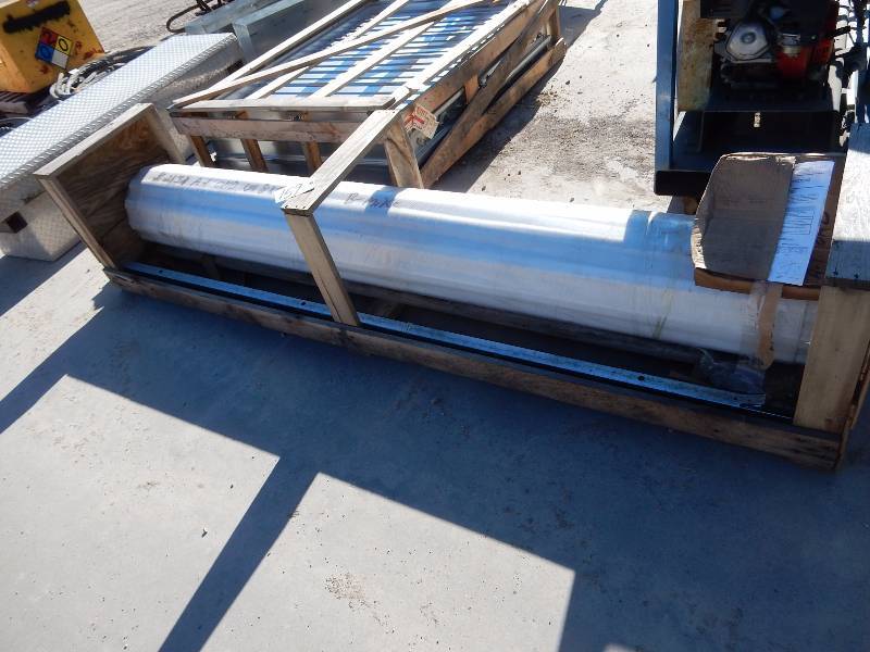 8 ft x 9 ft fiber glass overhead door.. Some hardware, but not sure if that is all.  New in crate