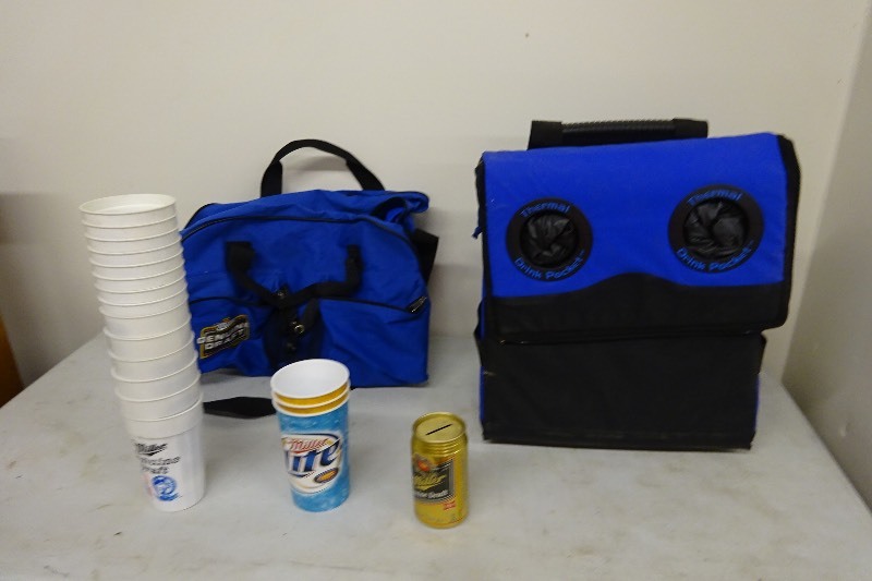 2 coolers with cups