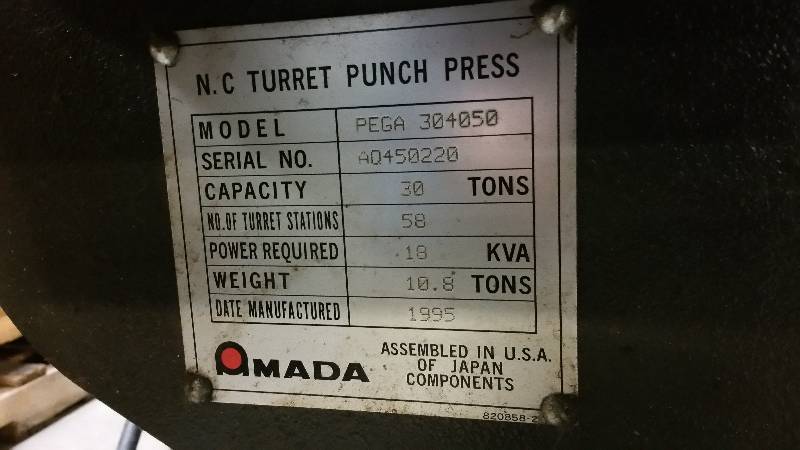 Amada Turret Punch Press PEGA 304050  Controller