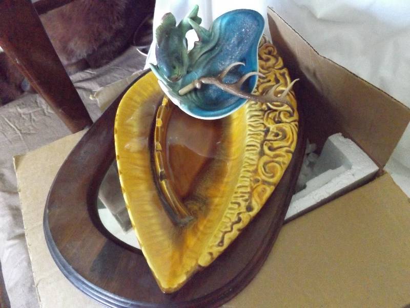 Glass Bowl, Haeger Ash Tray, more