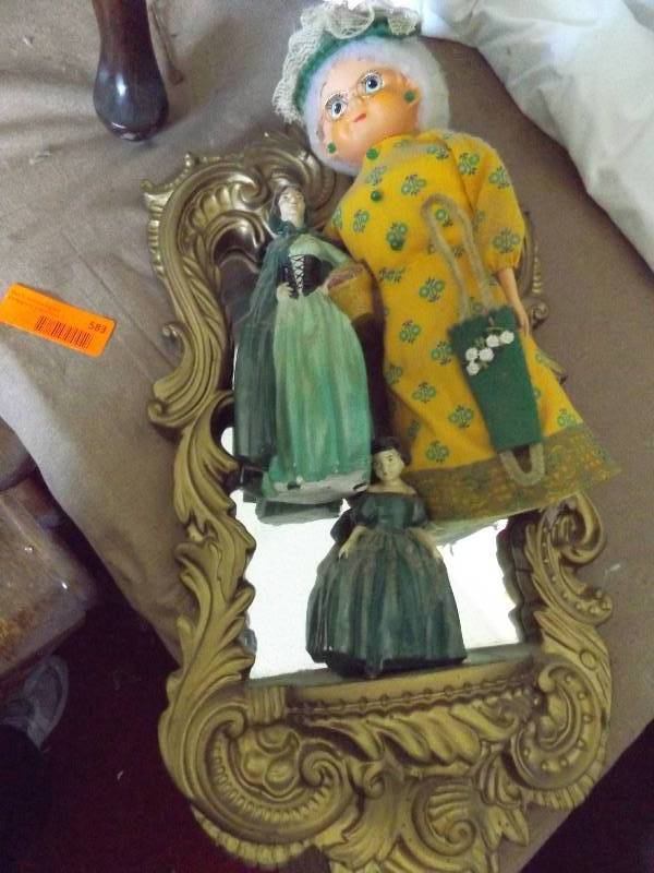 Vintage Mirror and Character Statues