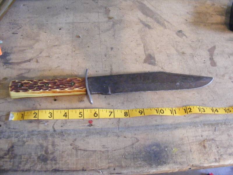 Straight Blade Knife with Carved Handle