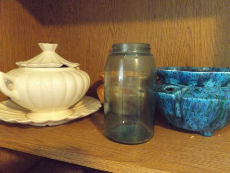 Gravy Tureen, Planters, Blue Ball Jar