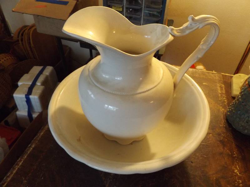 Ironstone Bowl and Pitcher Set