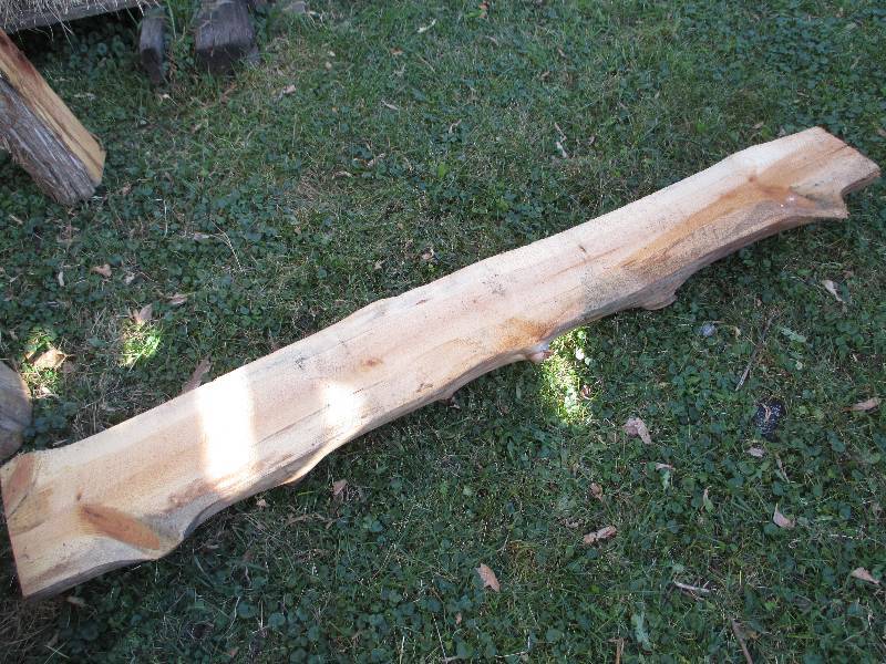 Pine wood slab, 77 long, 9 wide, ...