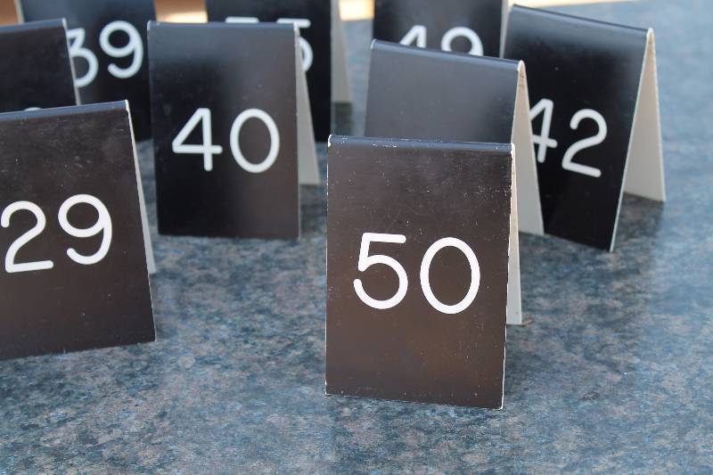 Table Numbers