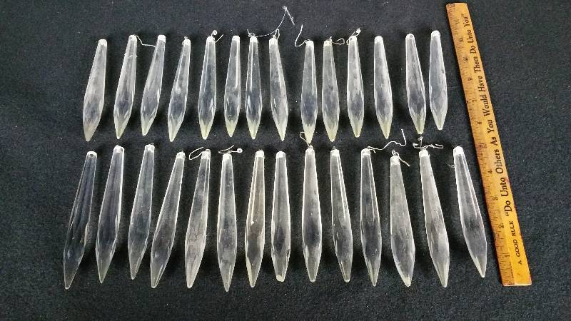 lot 41 image: Lot of (28) 5 Antique Crystal Prisms