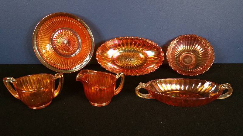 lot 71 image: Gorgeous Group of Marigold Carnival Glass - Imperial