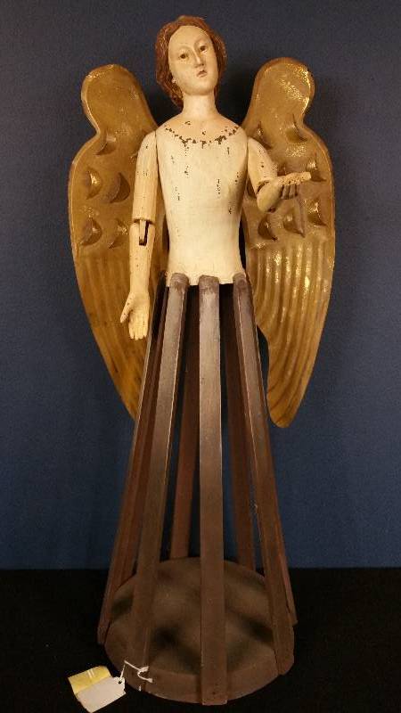 lot 79 image: Unique Distressed Gilded Angel Sculpture