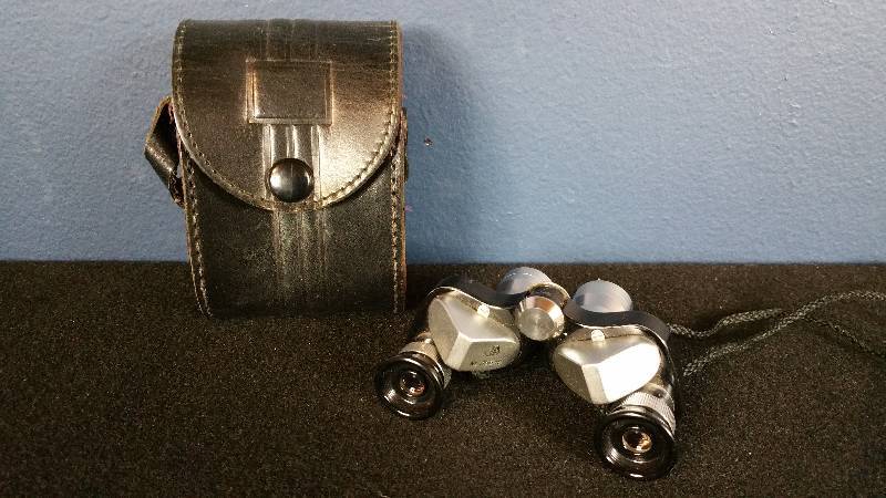 lot 95 image: Vintage AO Co. 6x15 Opera Binoculars w Leather Case