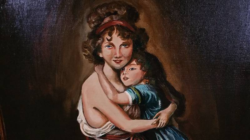 lot 135 image: Vintage Oil on Canvas Painting  - Annstasia