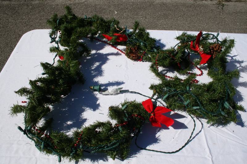 Pine garland with lights
