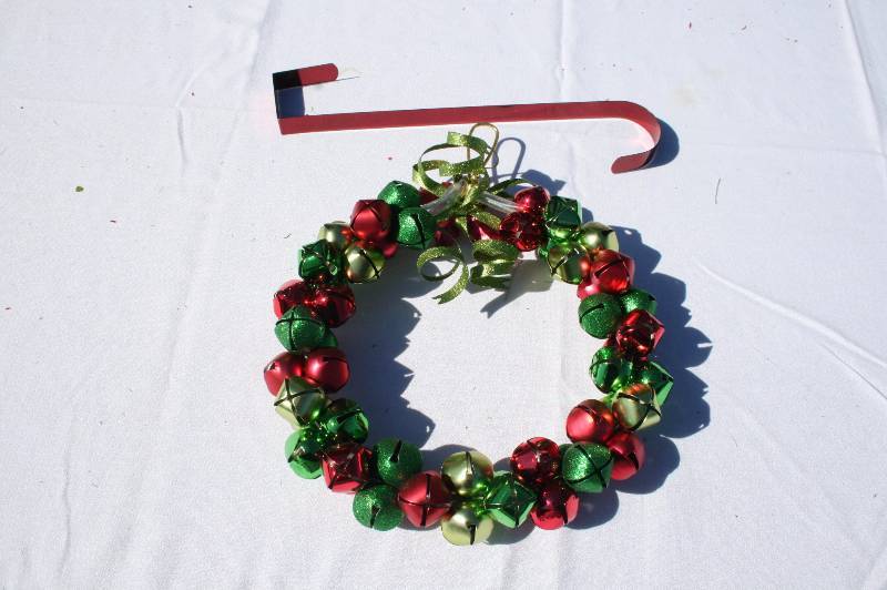 Jingle Bell Wreath and red over door hanger