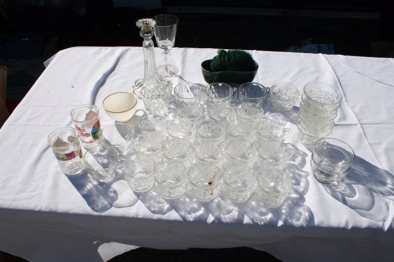 Assorted glassware