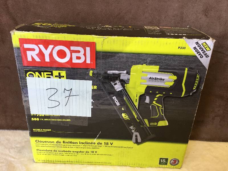 Ryobi P330 18V ONETM Angled 15 Ga Finish Nailer Battery and Charger Not Included