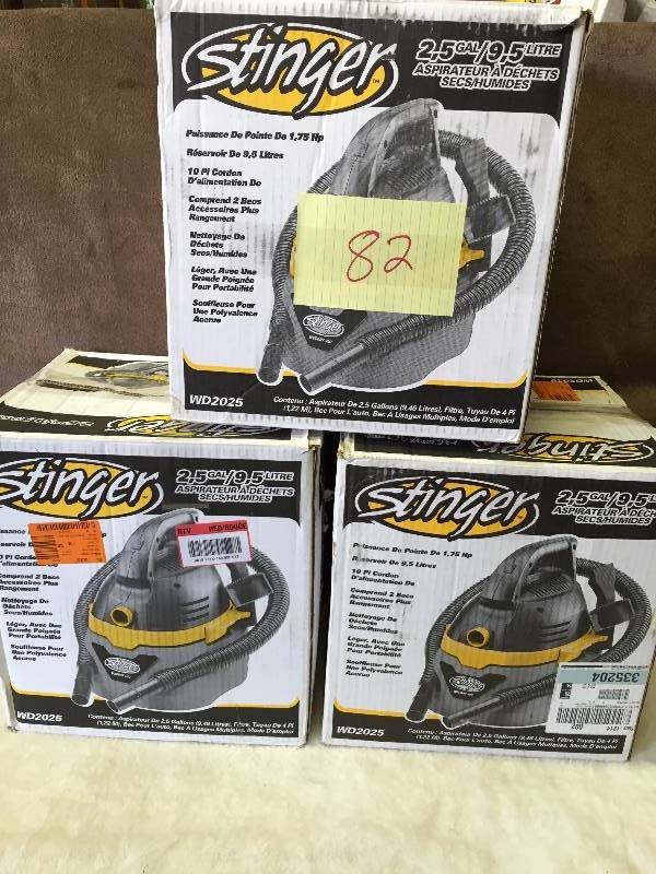 Lot of 3 Stinger Vacuums some attachments missing