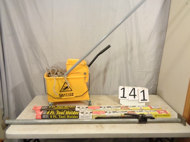 lot 141 image: Mop Bucket, Tool Holders, and More
