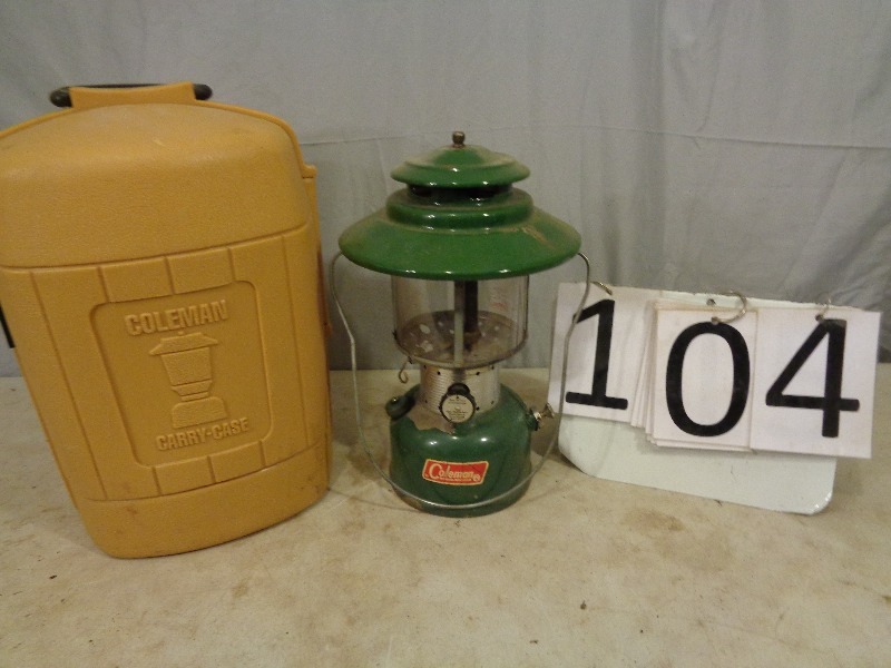 lot 104 image: Coleman Liquid Fuel Lantern