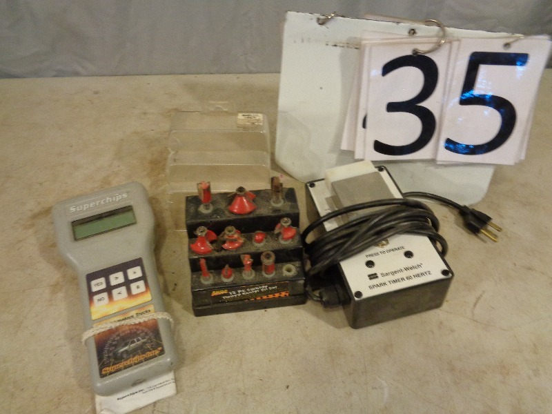 lot 35 image: Superchips Tuner, Router Bits, Spark Timer