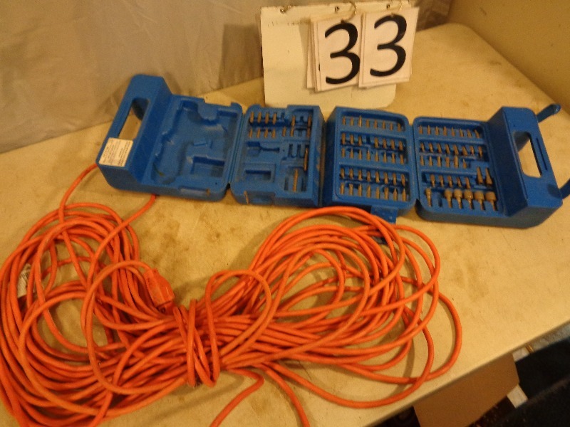 lot 33 image: Driving Bit Set and Extension Cord