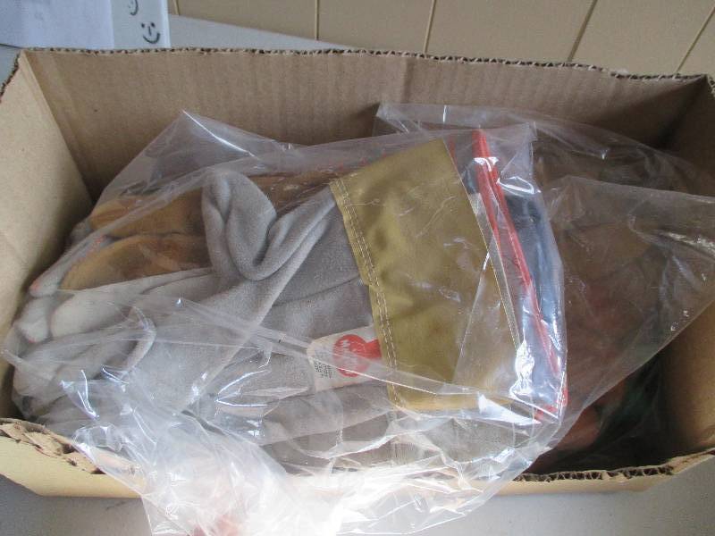 3 bags of mis-matched gloves, 3 pai...