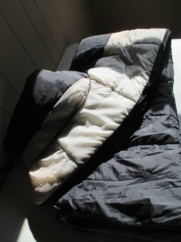 Black sleeping bag...