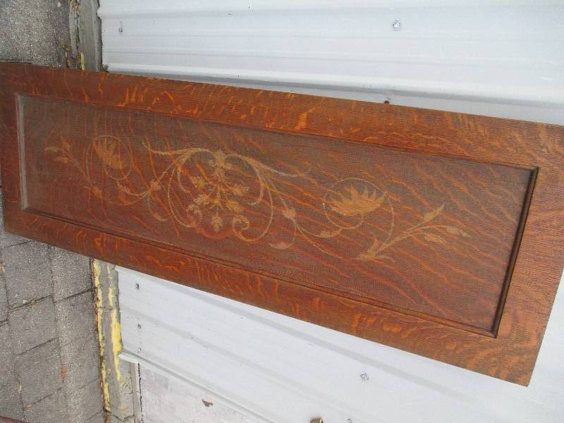 lot 99 image: Vintage wood panel with pattern fro...