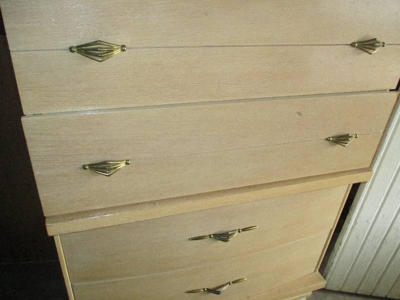 lot 124 image: Vintage wood dresser that sits on a...