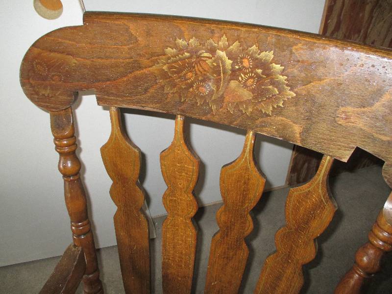 lot 123 image: Vintage wood rocking chair...