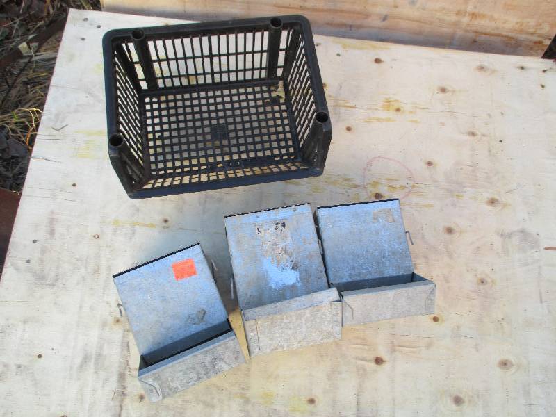 lot 34 image: 3 metal feed dispensers ...