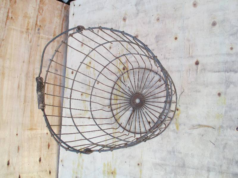 lot 42 image: antique metal basket with handle 1 ...