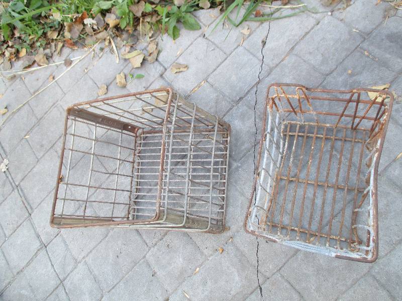 lot 56 image: two metal milk crates as pictured ...
