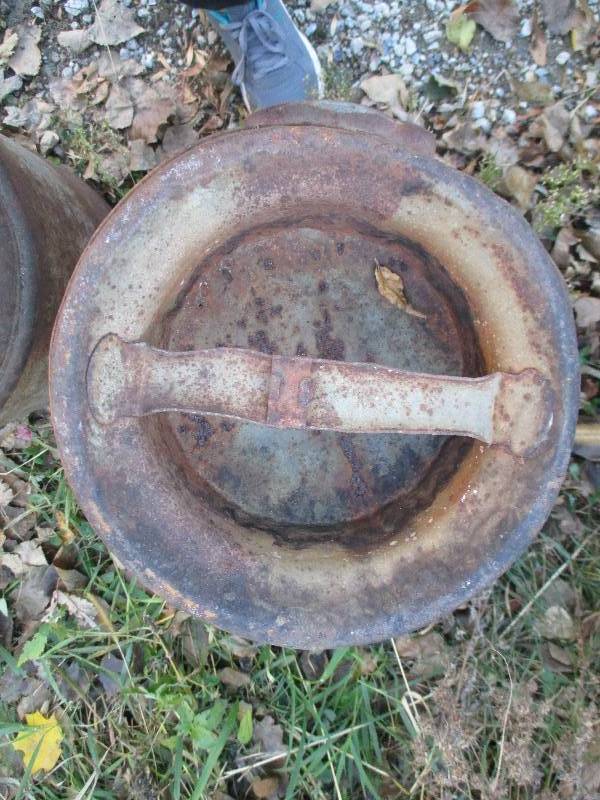 lot 60 image: antique metal milk can with lid ...