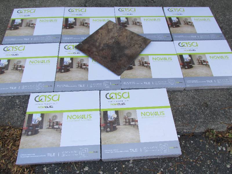 10 cases Novalis Casa Nova Clic luxury floor tile.  Indian Slate BR0NZE.  SKU # NCT108-C each tile is 17.74 x 17.74 x 4.0mm10 tiles per case
