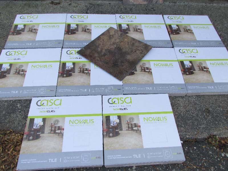 10 cases Novalis Casa Nova Clic luxury floor tile.  Indian Slate BR0NZE.  SKU # NCT108-C each tile is 17.74 x 17.74 x 4.0mm10 tiles per case