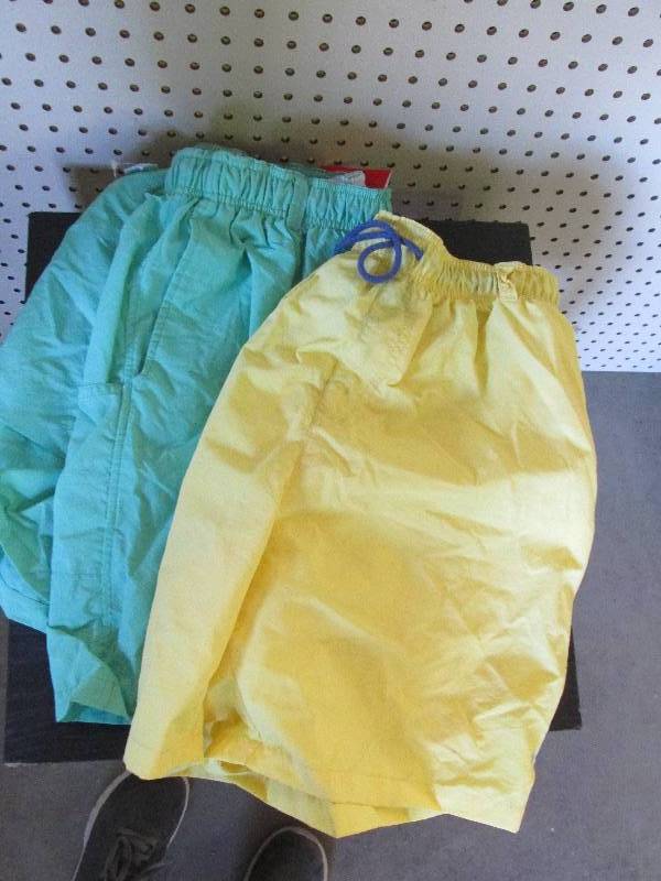 XL Green and L Yellow swim shorts f...
