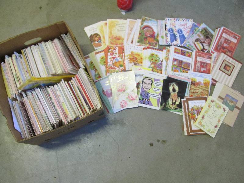 Large box full of assorted greeting...