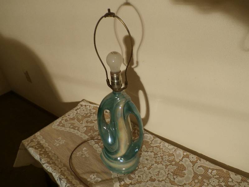 Vintage ceramic table lamp with shade