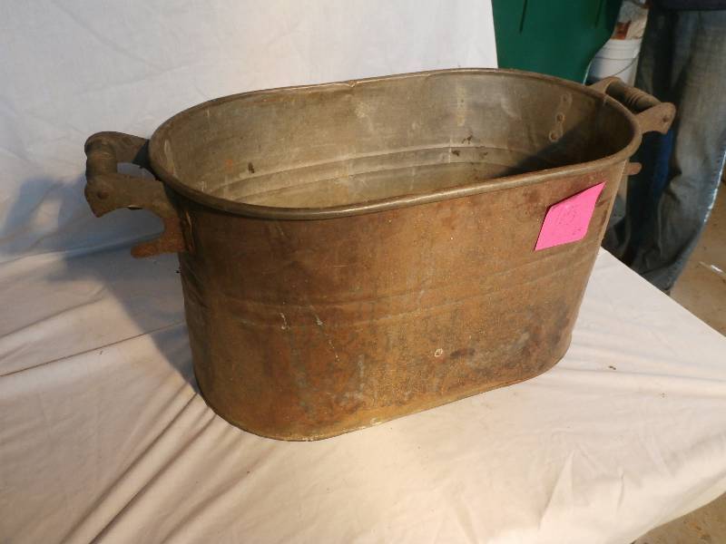 Vintage copper boiler with handles