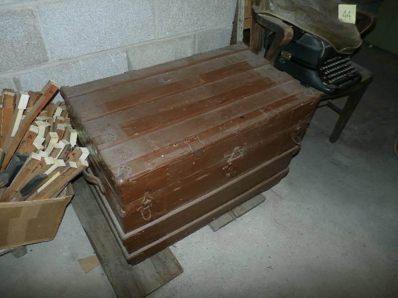 Antique steamer trunk.