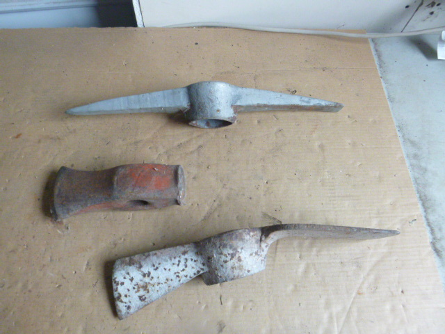 2 Pick Axe Heads and Maul Head