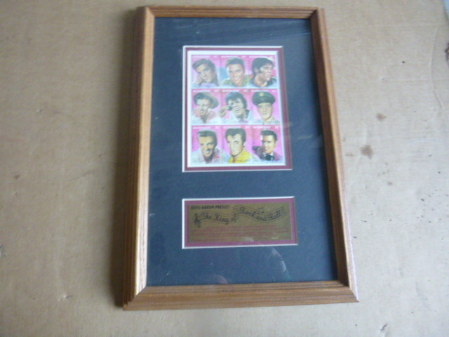 Framed Elvis Presley Commemorative Stamp Collection