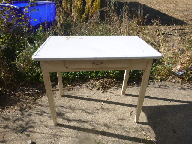 Vintage Table with Metal Top