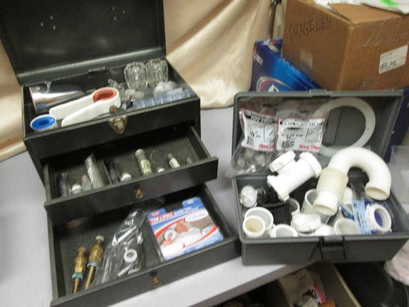 2 tool boxes (one metal with top an...