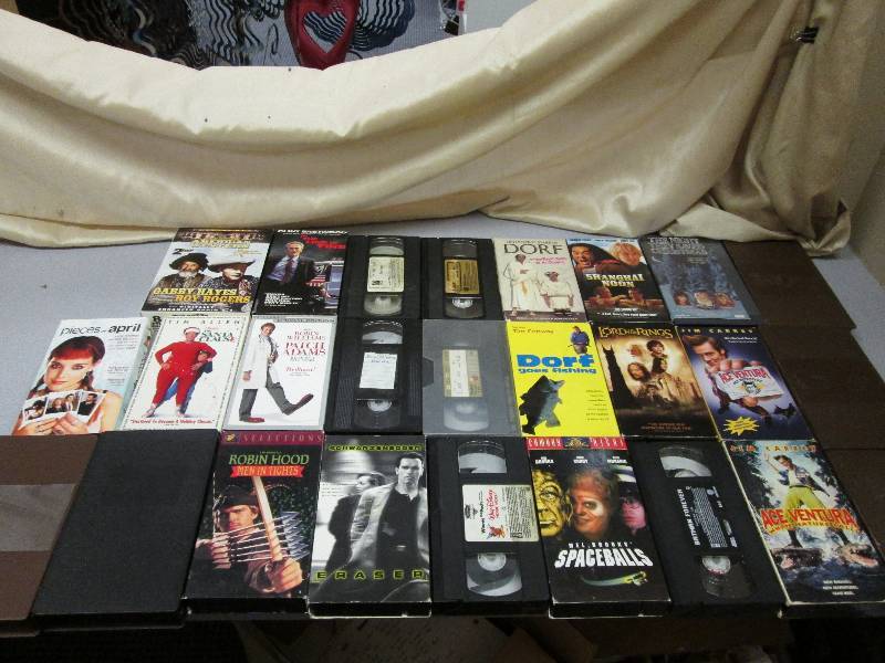Misc VHS movies and 2 dvds all disp...
